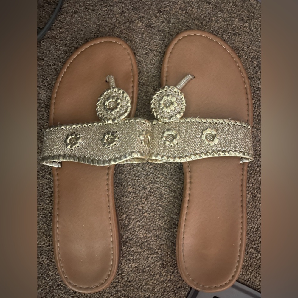 Gold glitter sandals